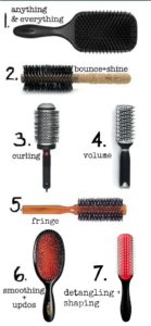 Different hair brush shapes